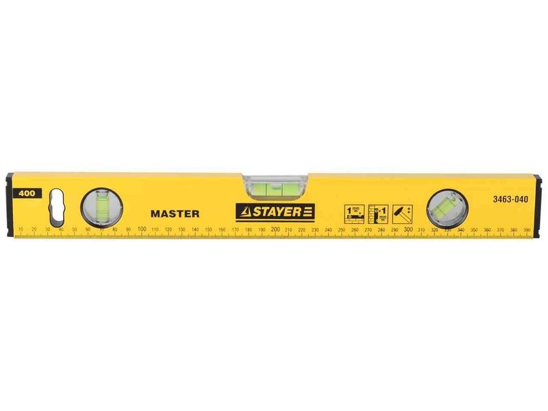 Изображение 3463-200 Уровень STAYER MASTER алюм.,коробчатый 3 глазка 200см